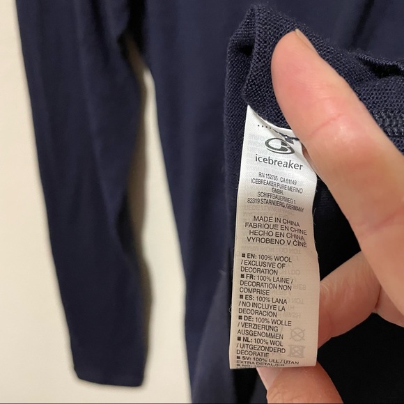 Icebreaker 260 Tec Wool Long Sleeve Navy Men's Shirt NWT - Picture 6 of 8